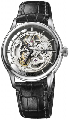 Buy this new Oris Artelier Translucent Skeleton 01 734 7684 4051-07 1 21 74FC mens watch for the discount price of £1,436.00. UK Retailer.